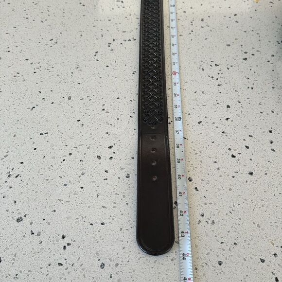 Genuine Leather Men’s Black Embossed Work Casual Belt Size 38 - Picture 5 of 12